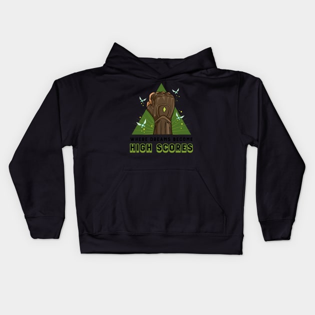 Where dreams become high scores Kids Hoodie by AKPrints